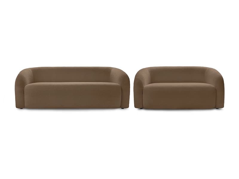 BOBOCHIC Sofa-Set ELINA Boucle-Stoff rotbraun