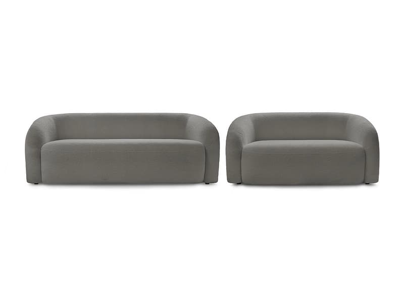 BOBOCHIC Sofa-Set ELINA Boucle-Stoff dunkelgrau