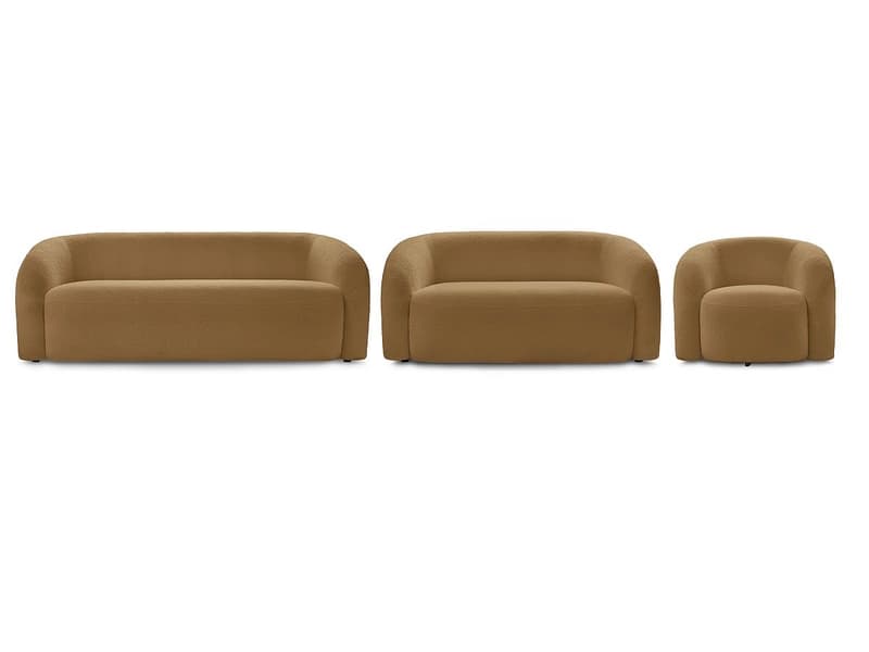 BOBOCHIC Sofa-Set ELINA Boucle-Stoff gelb