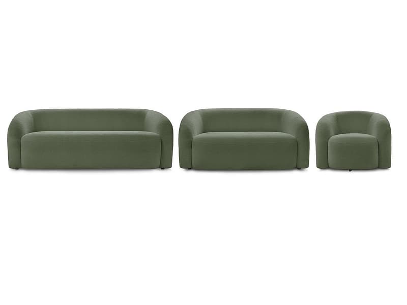 BOBOCHIC Sofa-Set ELINA Boucle-Stoff grün