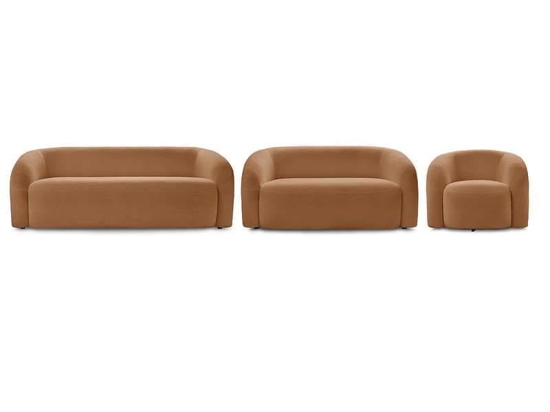BOBOCHIC Sofa-Set ELINA Boucle-Stoff orange