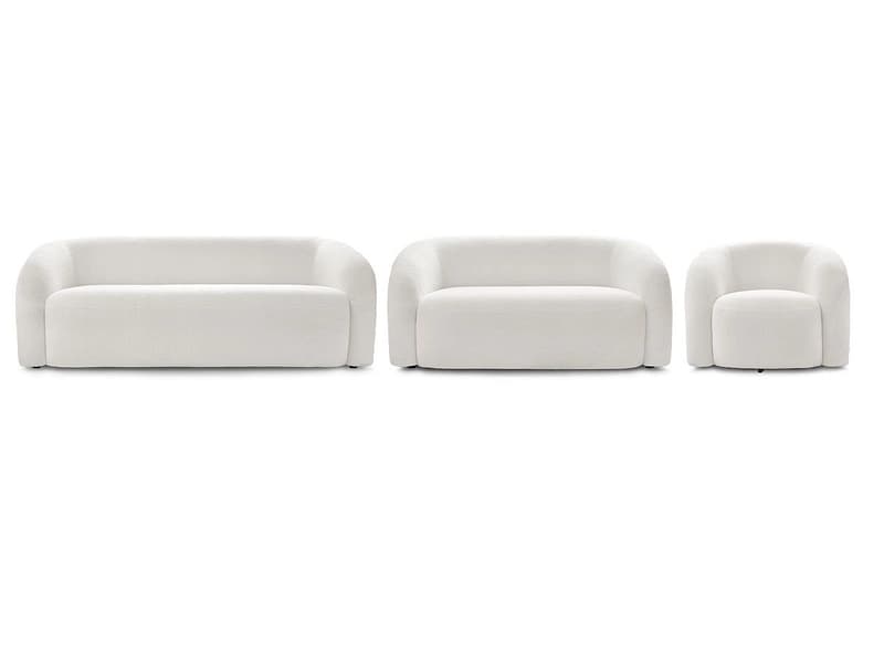 BOBOCHIC Sofa-Set ELINA Boucle-Stoff weiss