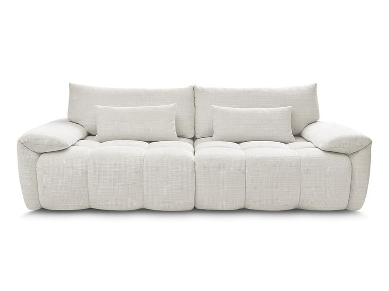 3er Sofa BOBOCHIC IVANE Stoff mit Textur weiss