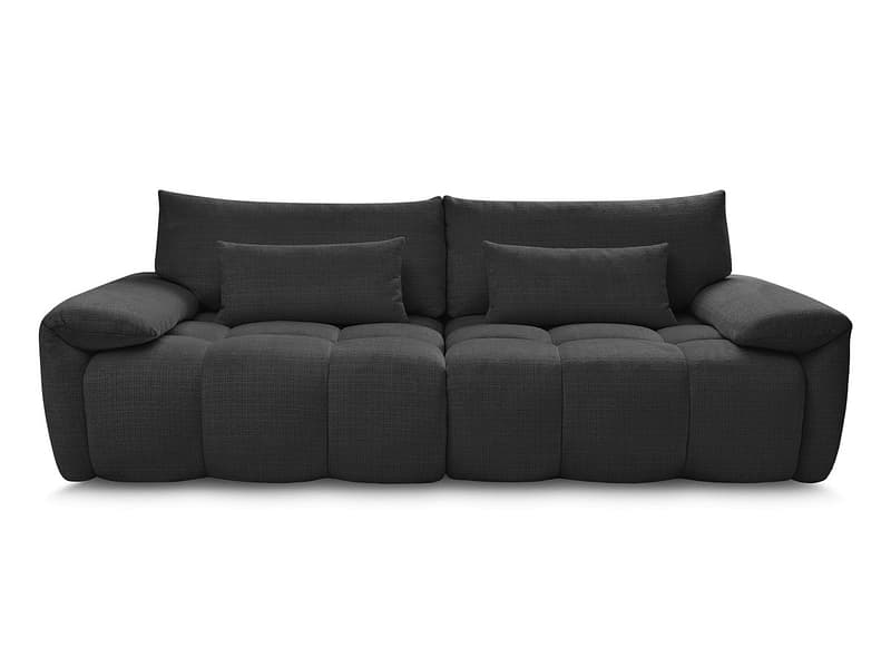 3er Sofa BOBOCHIC IVANE Stoff mit Textur schwarz