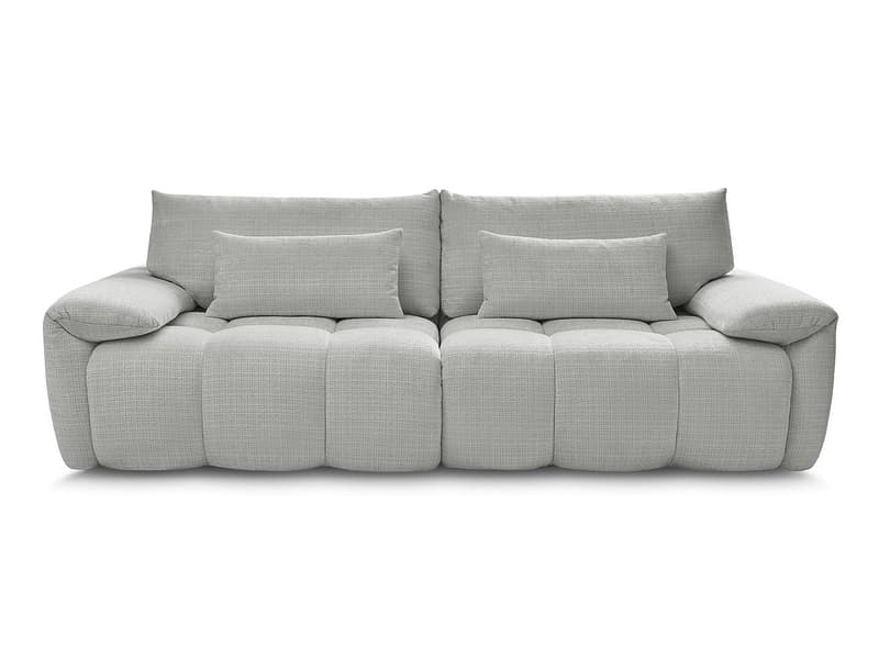 3er Sofa BOBOCHIC IVANE Stoff mit Textur hellgrau