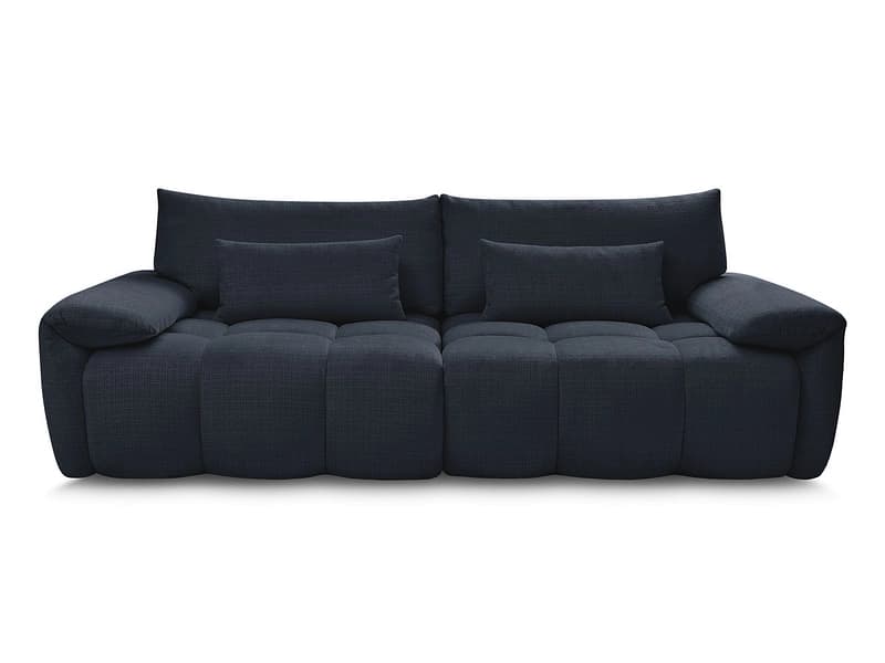 3er Sofa BOBOCHIC IVANE Stoff mit Textur dunkelblau