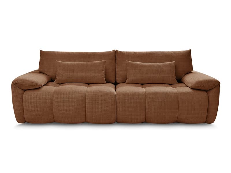 3er Sofa BOBOCHIC IVANE Stoff mit Textur orange