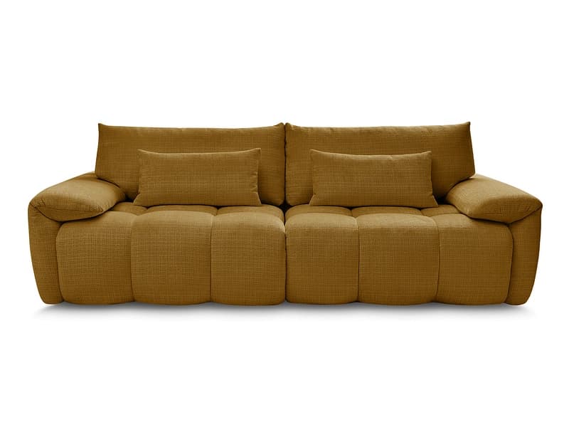 3er Sofa BOBOCHIC IVANE Stoff mit Textur gelb