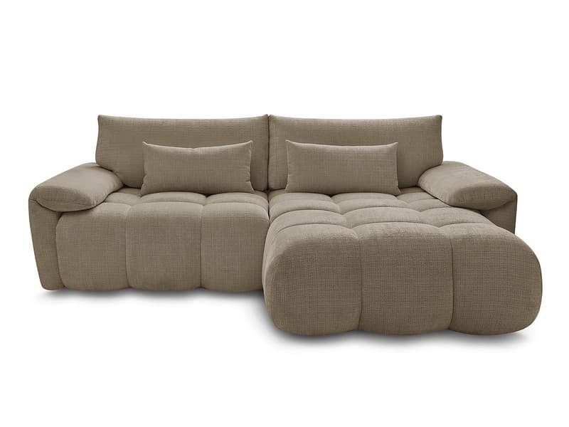 Ecksofa BOBOCHIC IVANE Stoff mit Textur taupe
