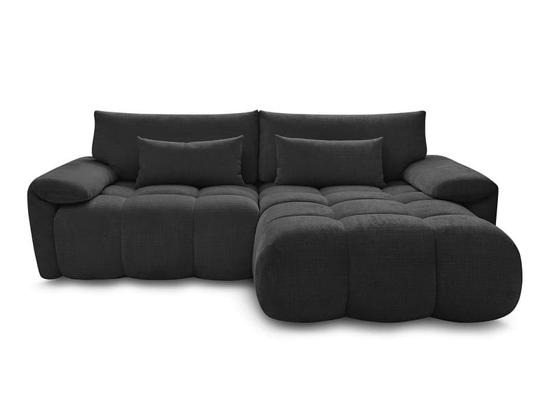 Ecksofa BOBOCHIC IVANE Stoff mit Textur schwarz