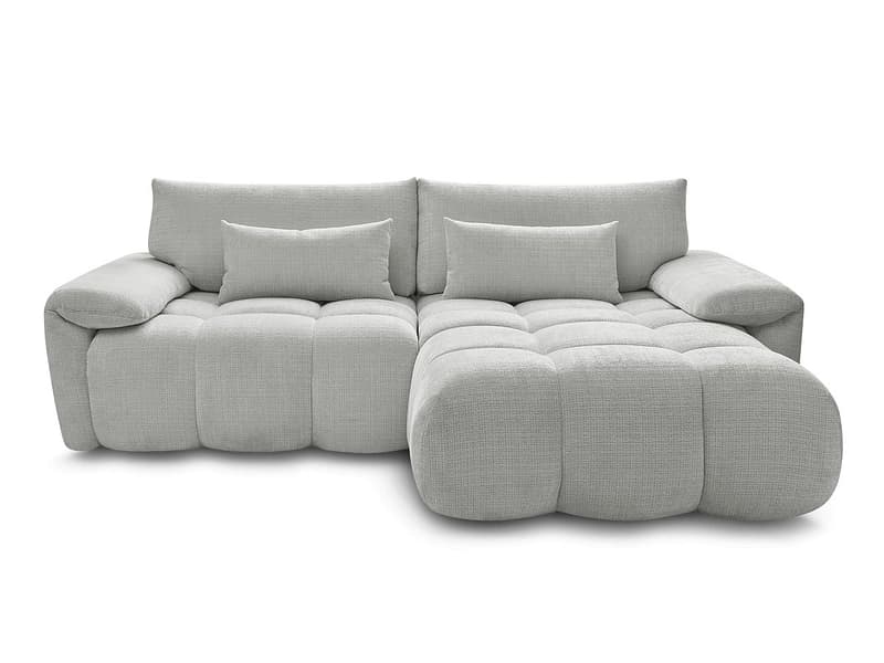 Ecksofa BOBOCHIC IVANE Stoff mit Textur hellgrau