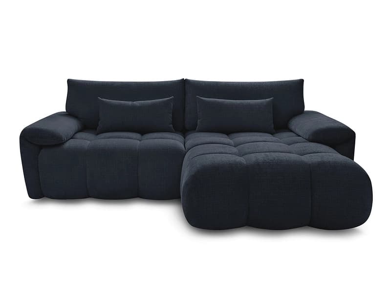 Ecksofa BOBOCHIC IVANE Stoff mit Textur dunkelblau