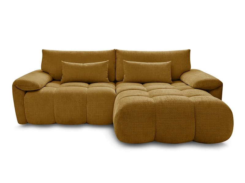Ecksofa BOBOCHIC IVANE Stoff mit Textur gelb