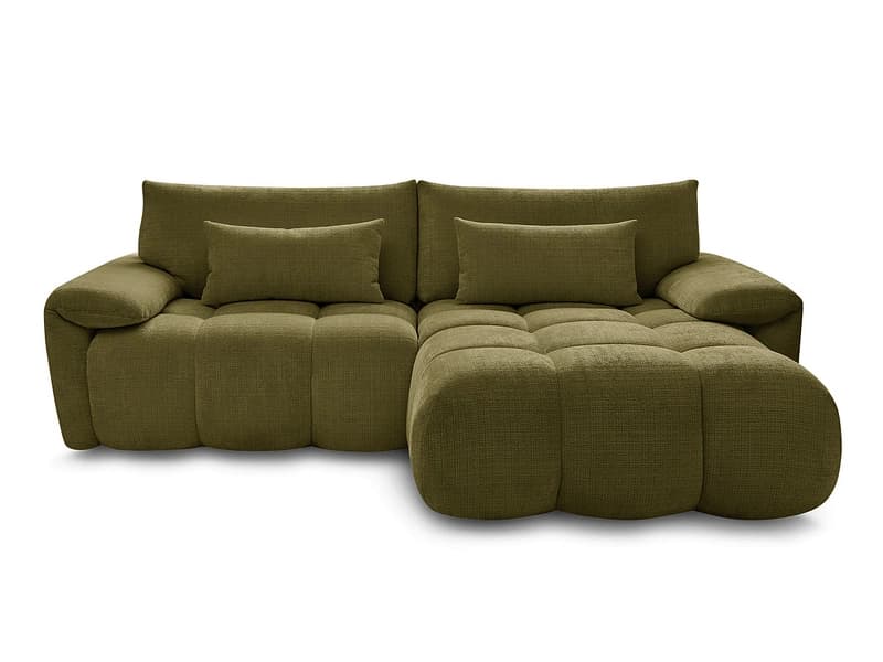 Ecksofa BOBOCHIC IVANE Stoff mit Textur grün