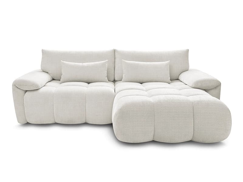 Ecksofa BOBOCHIC IVANE Stoff mit Textur weiss