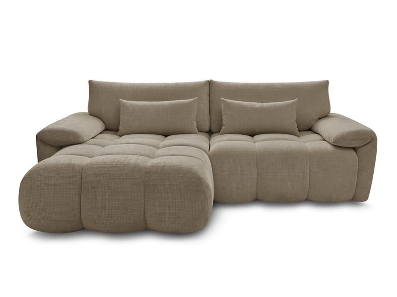 Ecksofa BOBOCHIC IVANE Stoff mit Textur taupe
