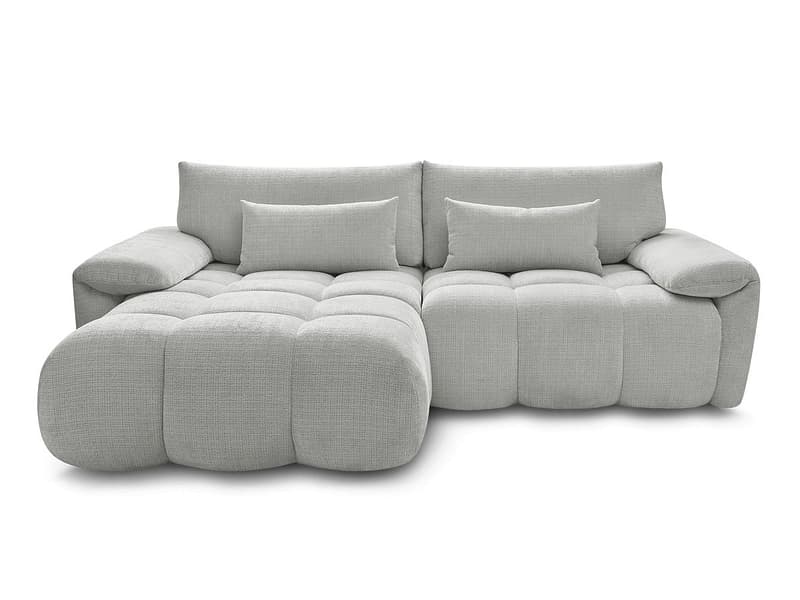 Ecksofa BOBOCHIC IVANE Stoff mit Textur hellgrau