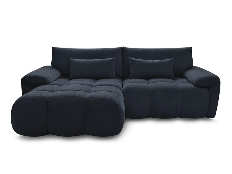 Ecksofa BOBOCHIC IVANE Stoff mit Textur dunkelblau