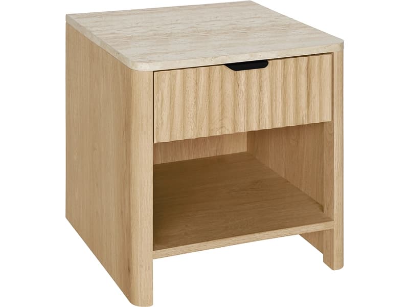 Nachttisch MODENA 1 Schublade 40x40x44.5cm eiche travertin-effekt