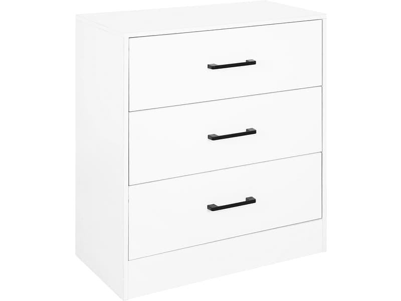 Kommode NEO 3 Schubladen 29.8x60x70.5cm weiss glänzendes papier