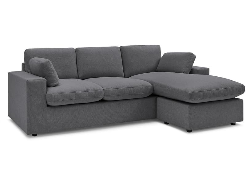 Ecksofa BOBOCHIC BELAIR Stoff dunkelgrau