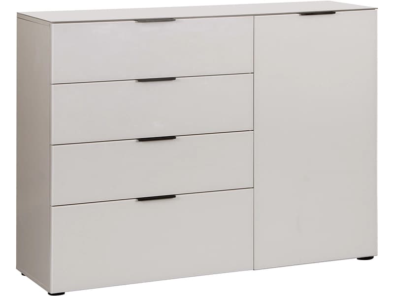 Kommode GLASS 1 Tür 4 Schubladen 40x134x102cm kaschmir matt