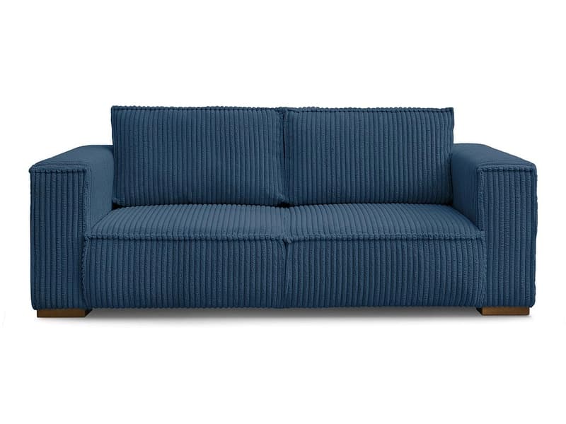 2er Sofa BOBOCHIC CHELSEA Cord-Stoff dunkelblau