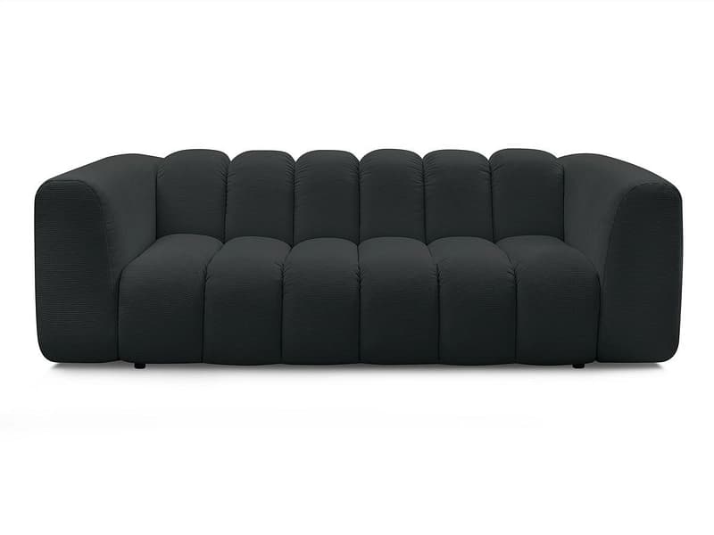 3er Sofa BOBOCHIC TALIA Stoff chiniert schwarz