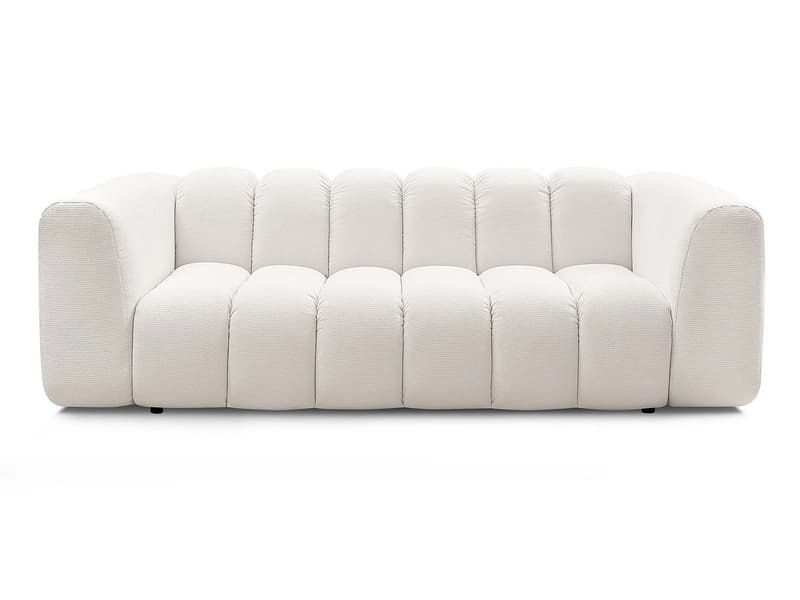 3er Sofa BOBOCHIC TALIA Stoff chiniert weiss