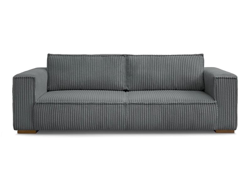 3er Sofa BOBOCHIC CHELSEA Cord-Stoff dunkelgrau
