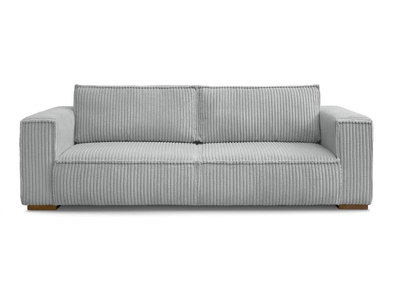3er Sofa BOBOCHIC CHELSEA Cord-Stoff hellgrau