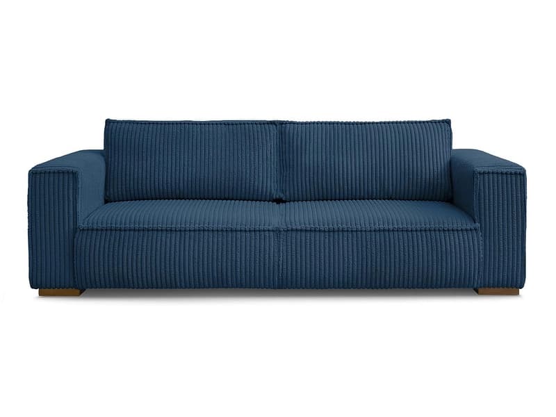 3er Sofa BOBOCHIC CHELSEA Cord-Stoff dunkelblau