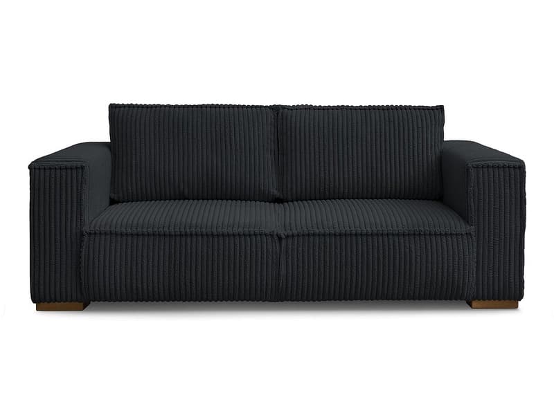 2er Sofa BOBOCHIC CHELSEA Cord-Stoff schwarz