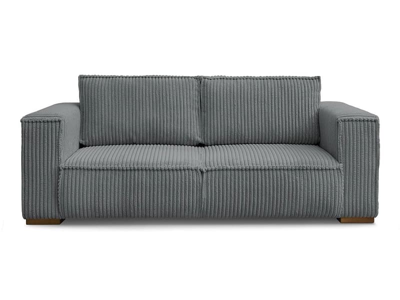 2er Sofa BOBOCHIC CHELSEA Cord-Stoff dunkelgrau