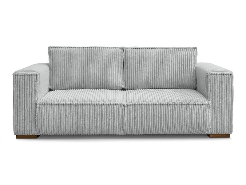 2er Sofa BOBOCHIC CHELSEA Cord-Stoff hellgrau