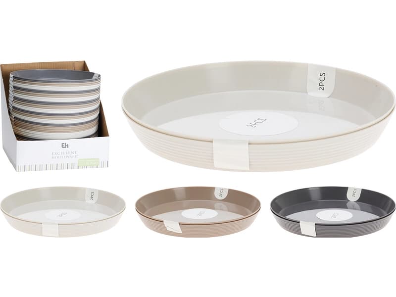 Dessertteller Set EVA Polypropylen braun 2-teilig