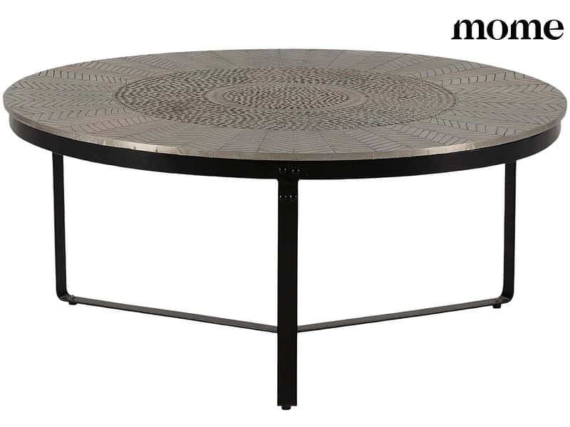 MOME Couchtish CLARISA 90x90x40cm silberfarben