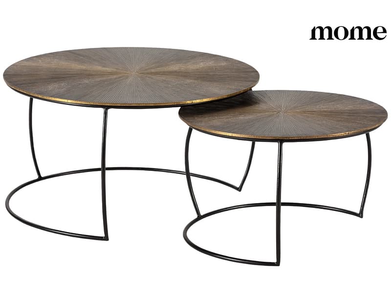 MOME Set für Couchtische SELENE 70x70x38cm goldfarben