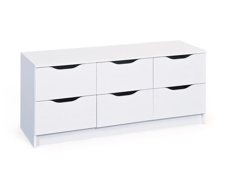 Kommode WEST 6 Schubladen 40x122x51cm weiss weiss