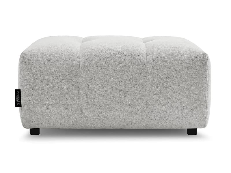 Hocker BOBOCHIC ROXELANE 52x96x46cm stoff chiniert hellgrau