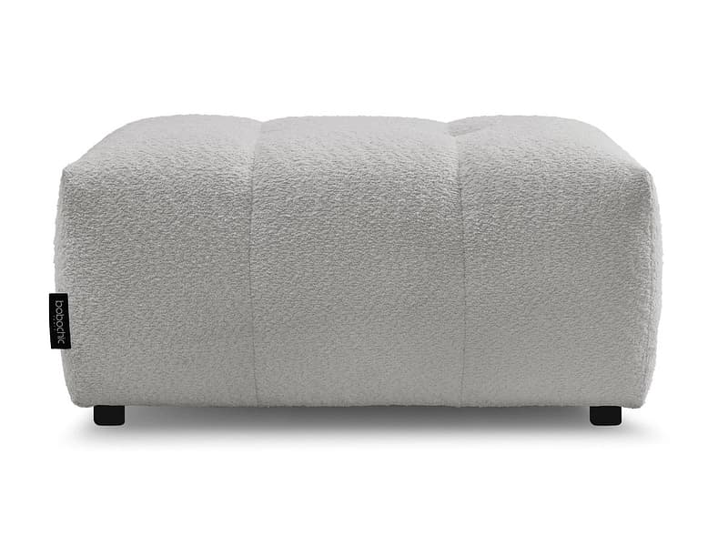 Hocker BOBOCHIC ROXELANE 52x96x46cm boucle-stoff hellgrau