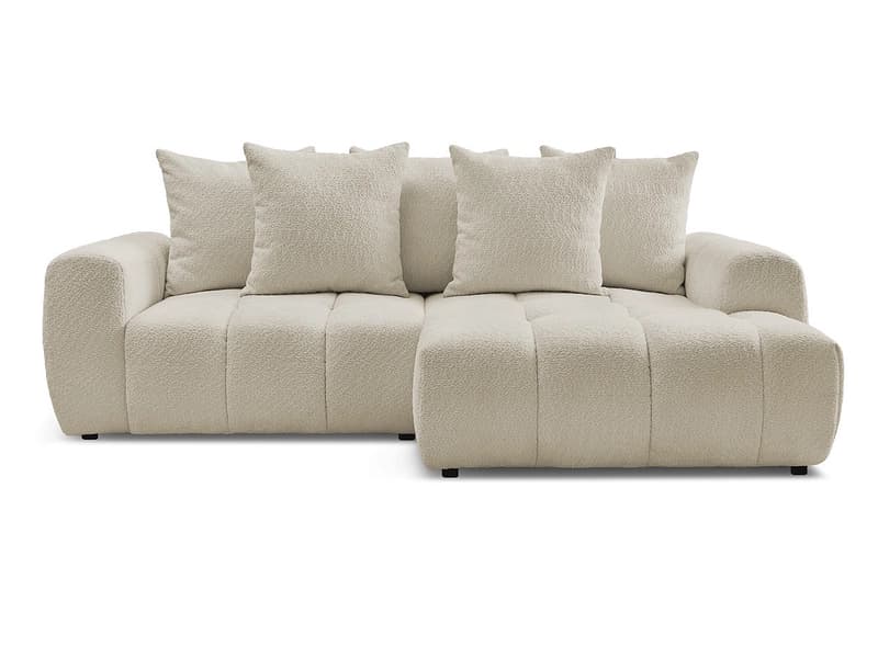 Ecksofa BOBOCHIC ROXELANE Boucle-Stoff beige