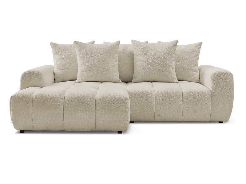 Ecksofa BOBOCHIC ROXELANE Boucle-Stoff beige