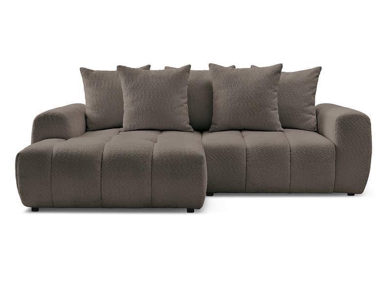 Ecksofa BOBOCHIC ROXELANE Boucle-Stoff rotbraun