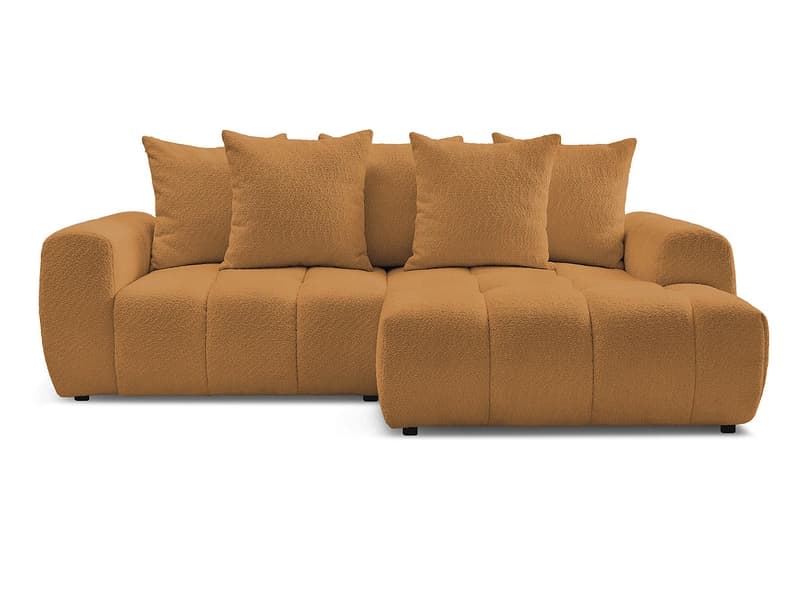 Ecksofa BOBOCHIC ROXELANE Boucle-Stoff gelb
