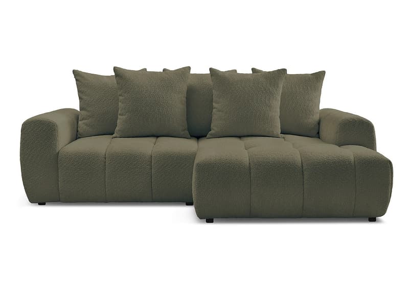 Ecksofa BOBOCHIC ROXELANE Boucle-Stoff grün