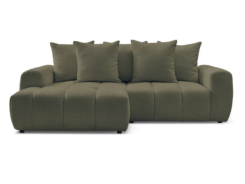 Ecksofa BOBOCHIC ROXELANE Boucle-Stoff grün