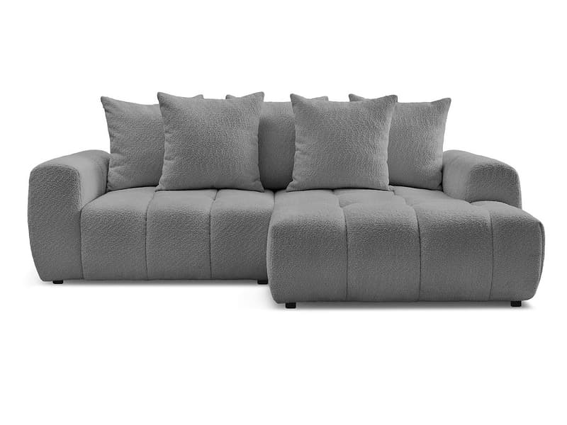 Ecksofa BOBOCHIC ROXELANE Boucle-Stoff dunkelgrau