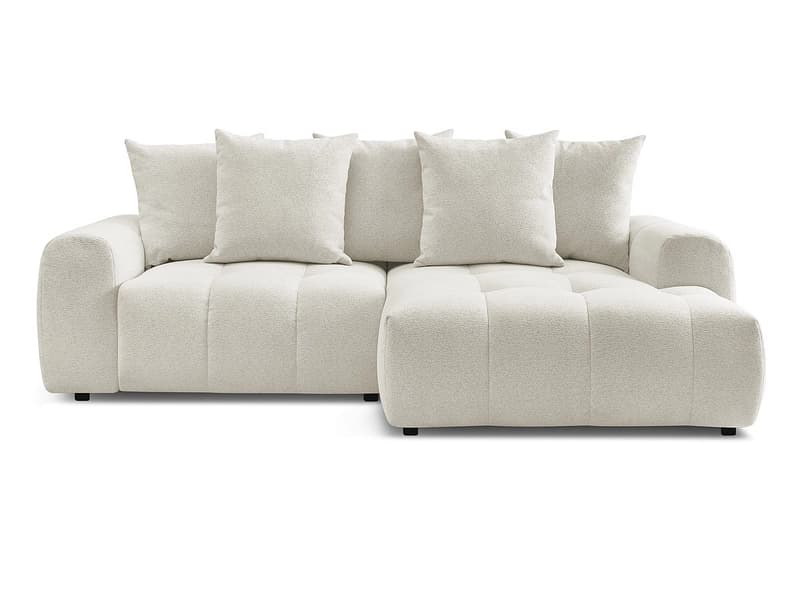 Ecksofa BOBOCHIC ROXELANE Stoff chiniert weiss