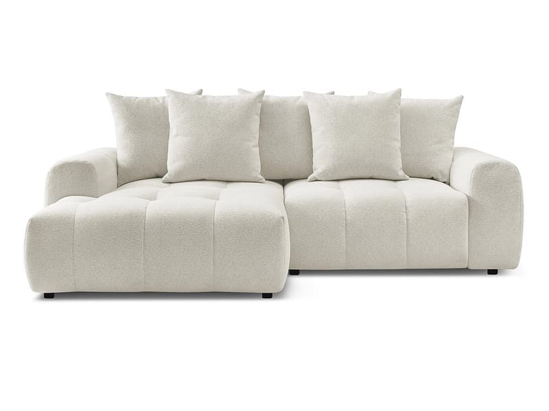 Ecksofa BOBOCHIC ROXELANE Stoff chiniert weiss